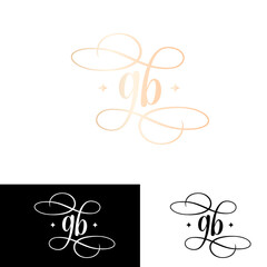 Beauty flower logo monogram gb boutique salon initial Letter Designs templates