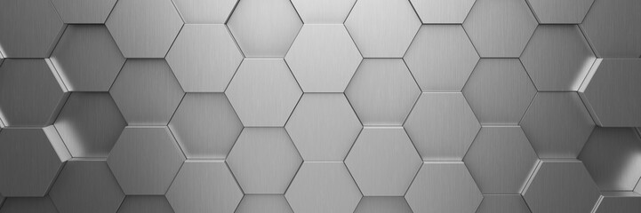 Futuristic and technological hexagonal background. 3d rendering