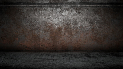 Wheathered rust and scratched steel texture background. 3d illustration
