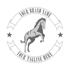 grey horse club logo (transparent) - illustration