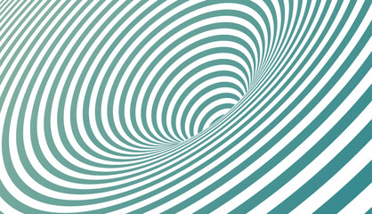Vector abstract 3D tunnel line-art background. Abstract stripe illusion op art design element for futuristic technology backgrounds.