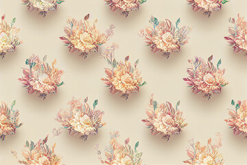 Vintage flowers background pattern