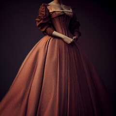 Beautiful victorian dress. Product shot - obrazy, fototapety, plakaty