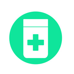 green mint medical bottle icon