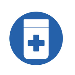 blue medical bottle icon