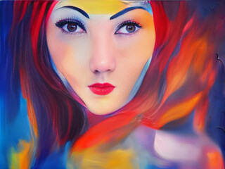 Conceptual abstract picture of a beautiful girl
