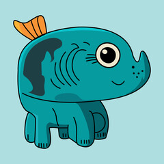 Vector seamless illustration cute and fantastic animal pattern