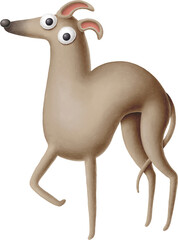 Italian greyhound dog cartoon