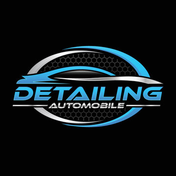 Automobile detailing, car dealership carwash logo design template