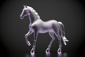 Obraz na płótnie Canvas Glittery horse, chrystal pony, created with generative ai