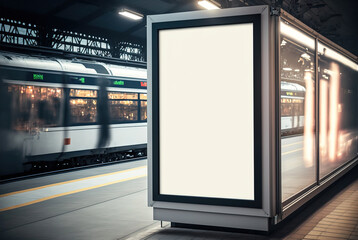 Lamas personalizadas con paisajes con tu foto puplic space advertisement board as empty blank white signboard with copy space area