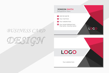 
Red Stylish Business Card. Business Card Template. Creative and Clean Business Card Template. Double-sided Business card.
