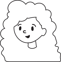 Cute girl with long curly hair
