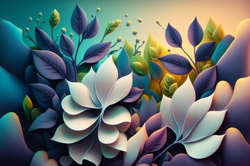 Abstract floral colored background. Generated by AI