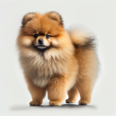 Chow Pom full body image with white background ultra realistic



