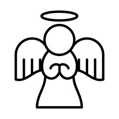 Christmas Angel Icon Logo Design Vector Template Illustration Sign And Symbol Pixels Perfect