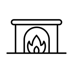 Fireplace, Chimney Icon Logo Design Vector Template Illustration Sign And Symbol Pixels Perfect