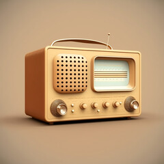 Fototapeta premium radio day, tétro, using ai