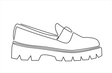 Men's or women Shoes continuous one line drawing minimalism design
