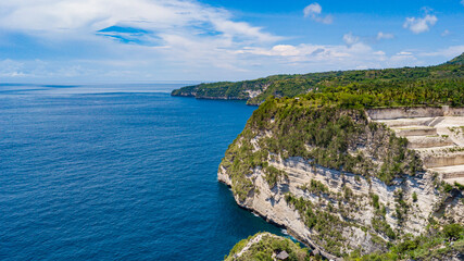 Aerial view to rocky coast near Diamond beach. Nusa Penida, Bali, Indonesia © umike_foto