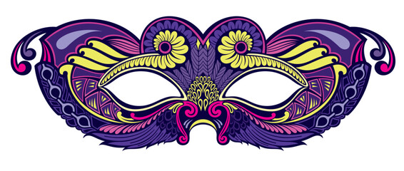 Carnival mask decorative silhouette symbol. Vector icon © ksysha