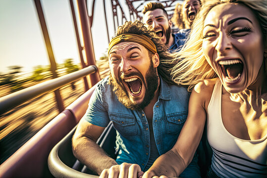 People on a roller coaster. Generative AI