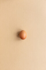 Brown free-range organic egg on a neutral background