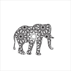 Animal mandala coloring page 