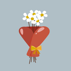 Flat Design Bouquet with  Daisy Flowers