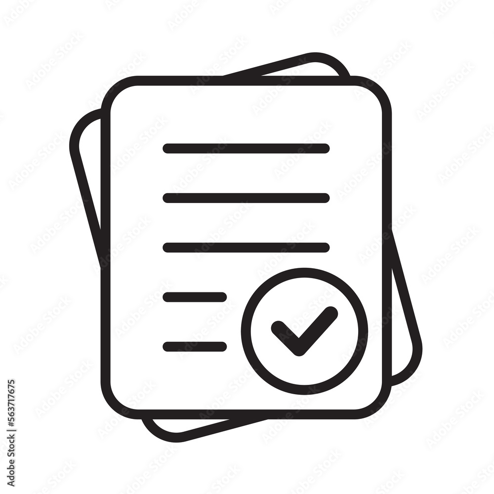 Poster questionnaire line icon. document with mark icon. complete sign or logo isolated vector illustration