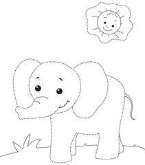 Elephant Dot Drawing. Dot Drawings