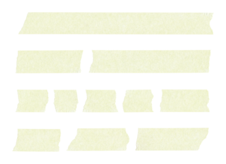 Collection of adhesive tape pieces on transparent background