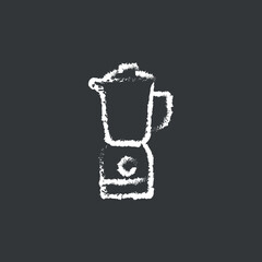 Blender linear chalk icon. Hand drawing effect. Vector isolated black illustration