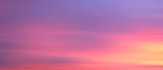 Colorful cloudy sky at sunset. Gradient color. Sky texture, abstract nature background motiom blur as gradient for blank, page or template