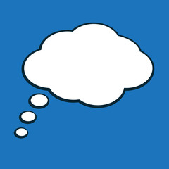 Speech cloud icon, flat style vector illustration. Speech or think bubble, empty communication cloud. Vector design element.
