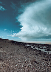 rain clouds at the beach
