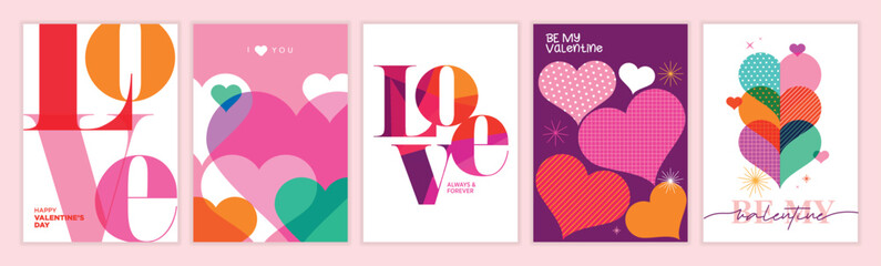 Set of Valentines day greeting cards and banners. Vector illustration concepts for background, greeting card, website and mobile website banner, social media banner, marketing material.