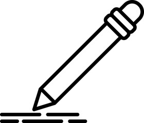 Line Icon of Pen Drawn with Black Line. Perfect for stores, internet shops, UI, design, articles, books