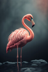 flamingo in the water