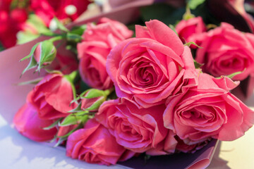 bouquet of pink roses