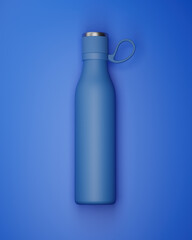Blue CGI Thermo Bottle isolated on black background