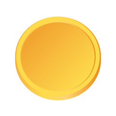 Golden money. Rotating gold coin.