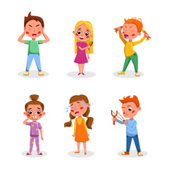 Bad and Good Kids Behavior and Habits Vector Set