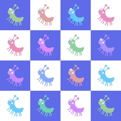 Cartoon bugs seamless caterpillars pattern for wrapping paper and kids clothes print and fabrics and accessories