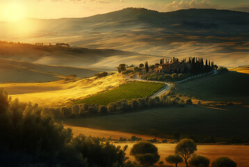 Tuscany Landscape, Generative AI