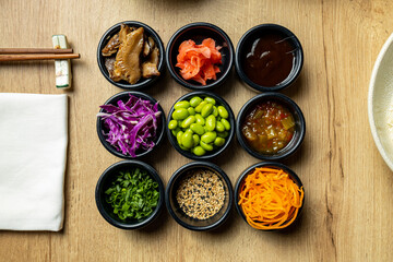 ingredients of a sushi bowl dish