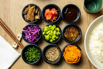 ingredients of a sushi bowl dish