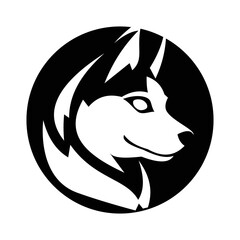 Husky silhouette logo symbol design illustration. Clean logo mark design. Illustration for personal or commercial business branding.