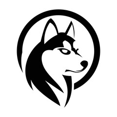 Husky silhouette logo symbol design illustration. Clean logo mark design. Illustration for personal or commercial business branding.