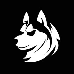 Husky silhouette logo symbol design illustration. Clean logo mark design. Illustration for personal or commercial business branding.